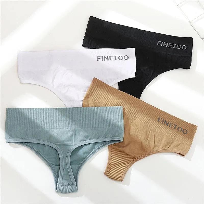 2 Pack Bodyshaper Panties Underwear High Waist Panties Lingerie G-String Underpants Solid Color Briefs