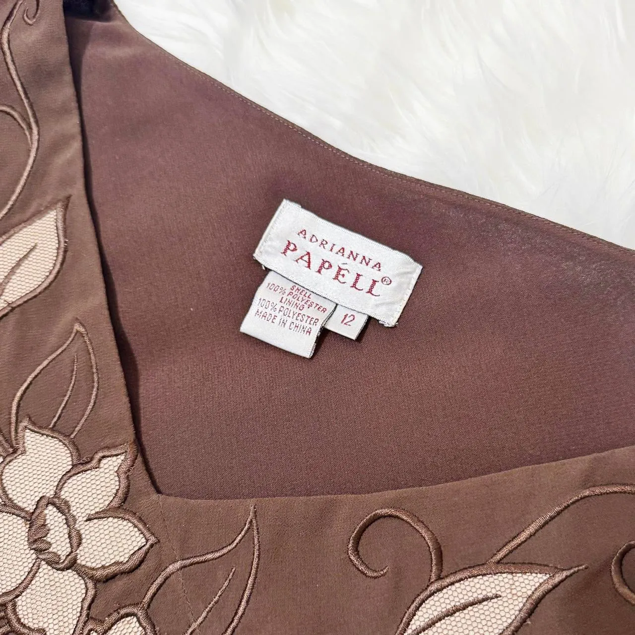 2000s Chocolate Chiffon Midi Skirt Set (L/XL)