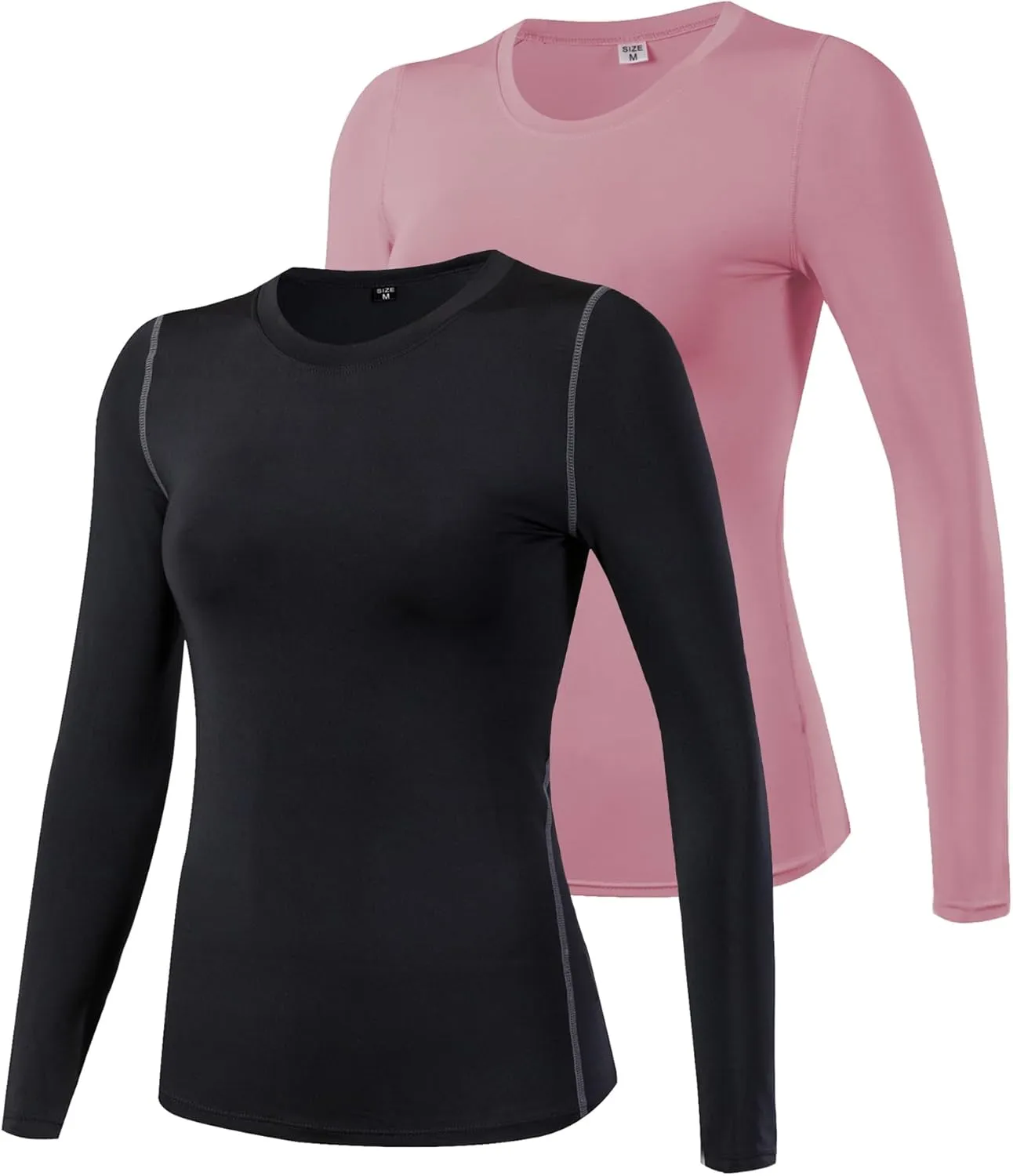 2/3 Pack Women's Long Sleeve Shirts UPF 50  Sun Protection Compression Shirts Dry-Fit Athletic T-Shirts Gym Running Tops
