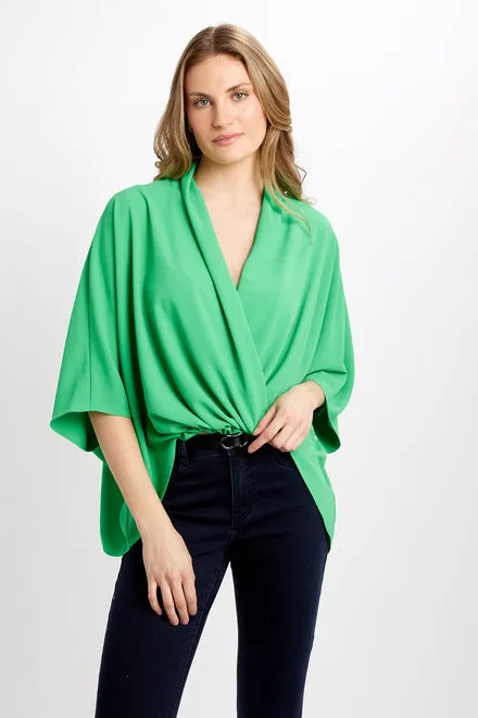 241218 Joseph Ribkoff Wrap Blouse - Size XXL