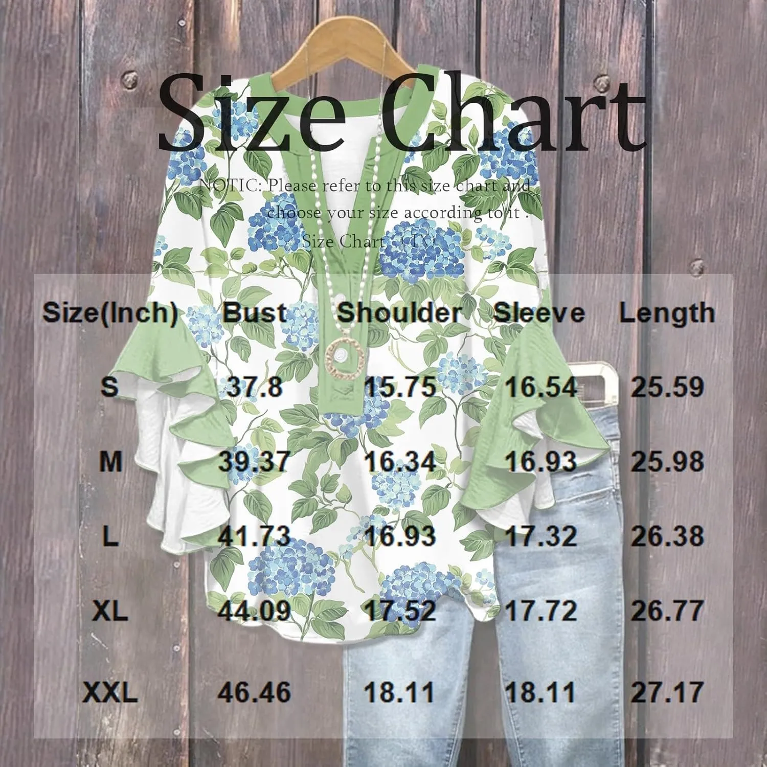3/4 Length Sleeve Womens Tops Summer 2025 Floral Shirts 3/4 Ruffle Sleeve V Neck Half Button Down Flowy Blouse