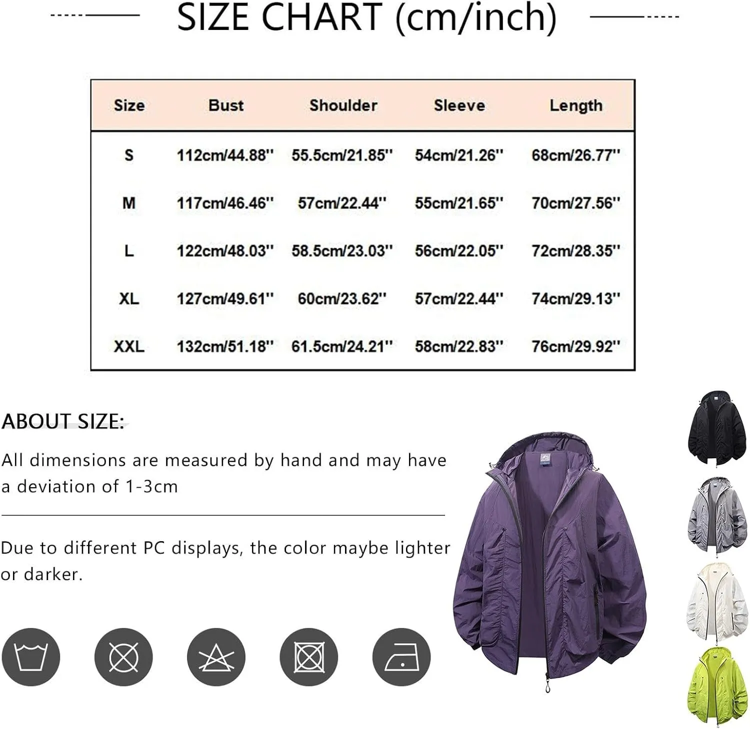 ADHOWBEW Light Jackets for Men Poncho Outerwear Lightweight Windbreaker, Waterproof Sun Protection Outerwear