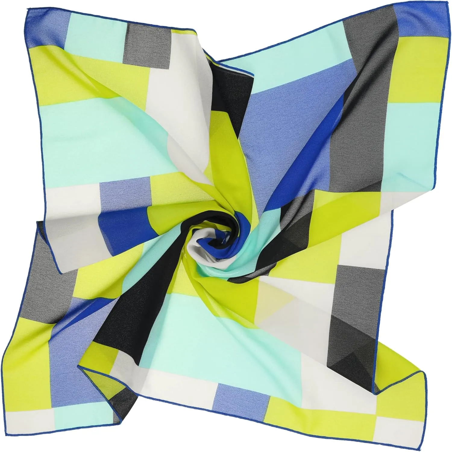 Allegra K Women Chiffon Scarves - 25.6" X25.6" - Floral Print Square Kerchief Neck Scarf Neckerchief