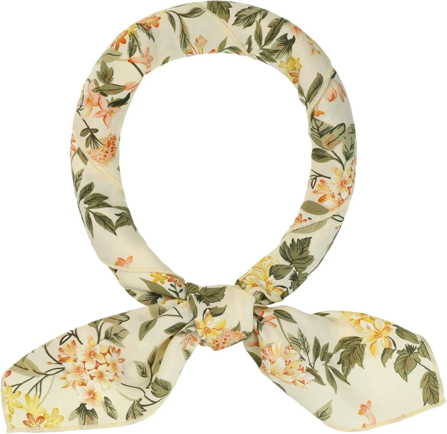 Allegra K Women Chiffon Scarves - 25.6" X25.6" - Floral Print Square Kerchief Neck Scarf Neckerchief