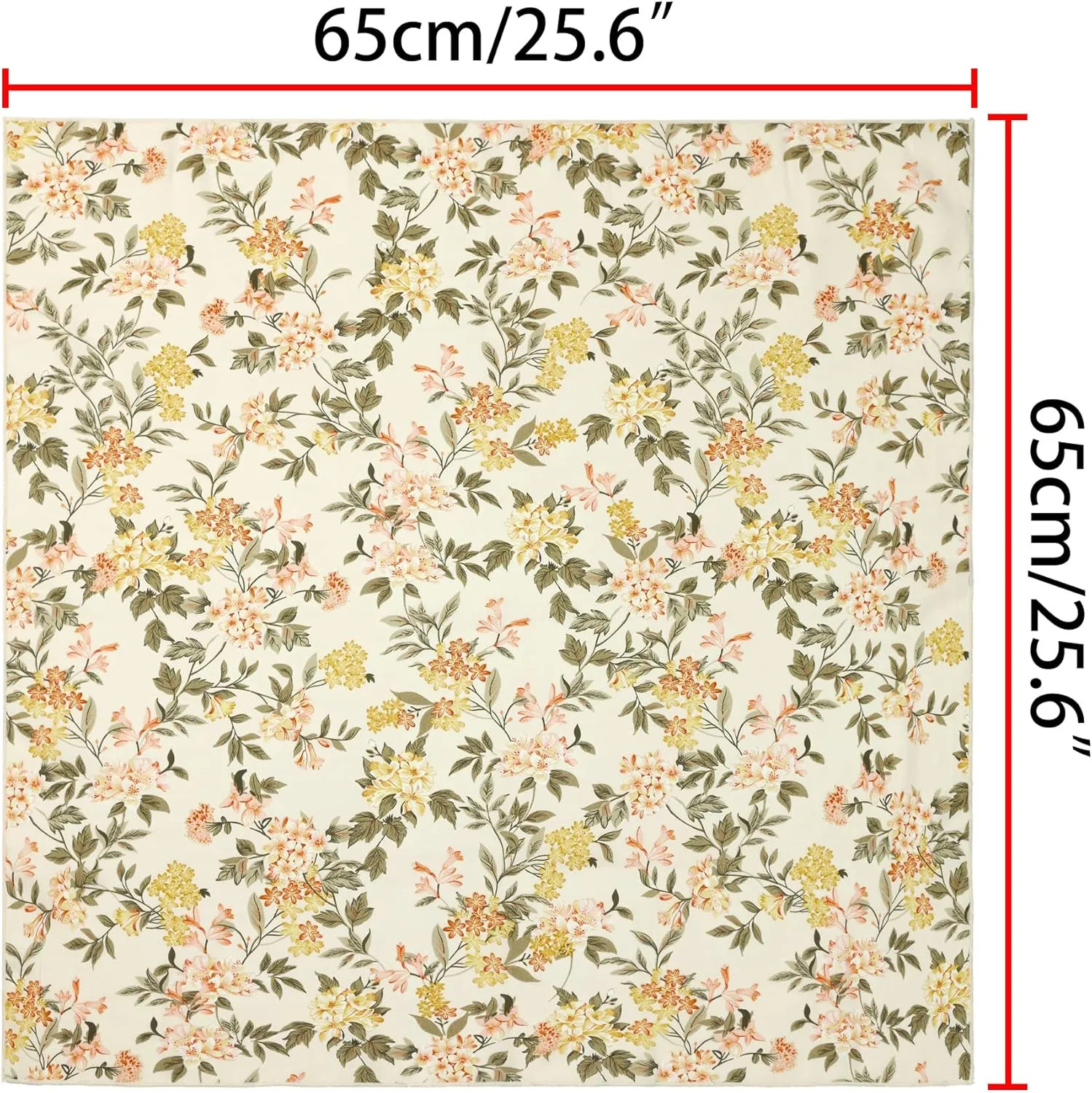 Allegra K Women Chiffon Scarves - 25.6" X25.6" - Floral Print Square Kerchief Neck Scarf Neckerchief