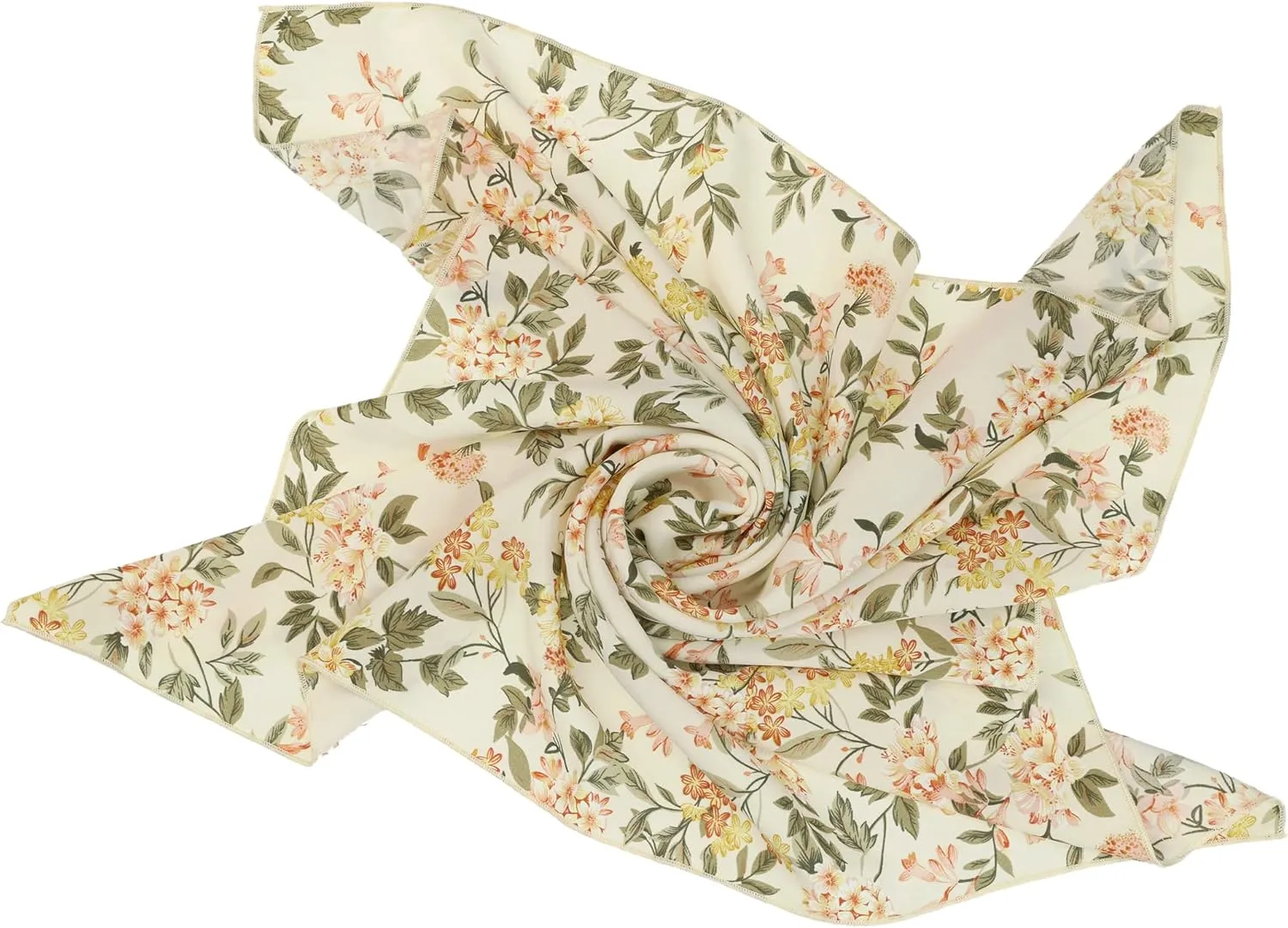 Allegra K Women Chiffon Scarves - 25.6" X25.6" - Floral Print Square Kerchief Neck Scarf Neckerchief