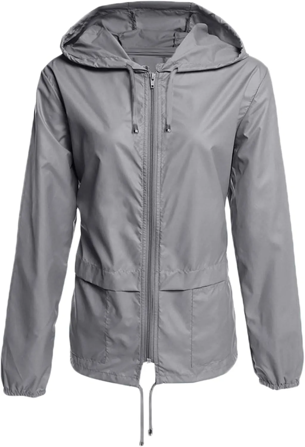 Andongnywell Women's Lightweight Hooded Rain Jacket Waterproof Raincoat Windbreaker Packable Active Outdoor Zipper