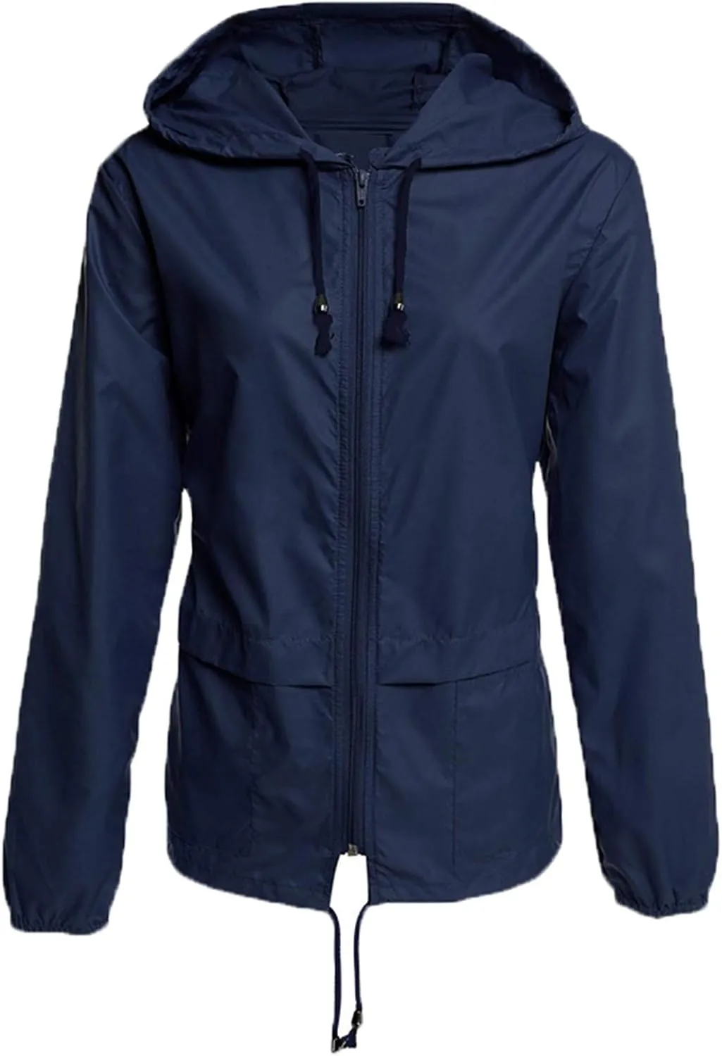 Andongnywell Women's Lightweight Hooded Rain Jacket Waterproof Raincoat Windbreaker Packable Active Outdoor Zipper