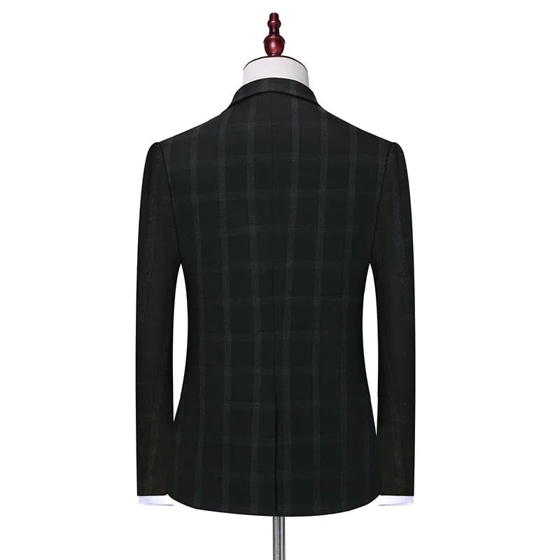 Angelo Ricci™ Classic Plaid High-end Business 3-Pieces Suit