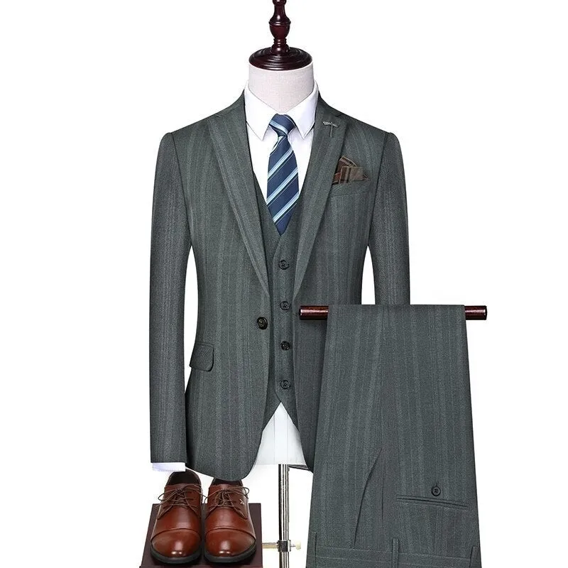 Angelo Ricci™ Classic Plaid High-end Business 3-Pieces Suit