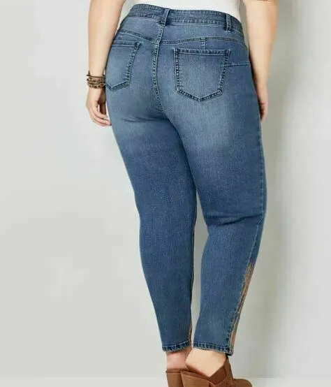 Avenue Blue Plus Size Premium Stretch Denim Skinny Ankle Leg Jeans