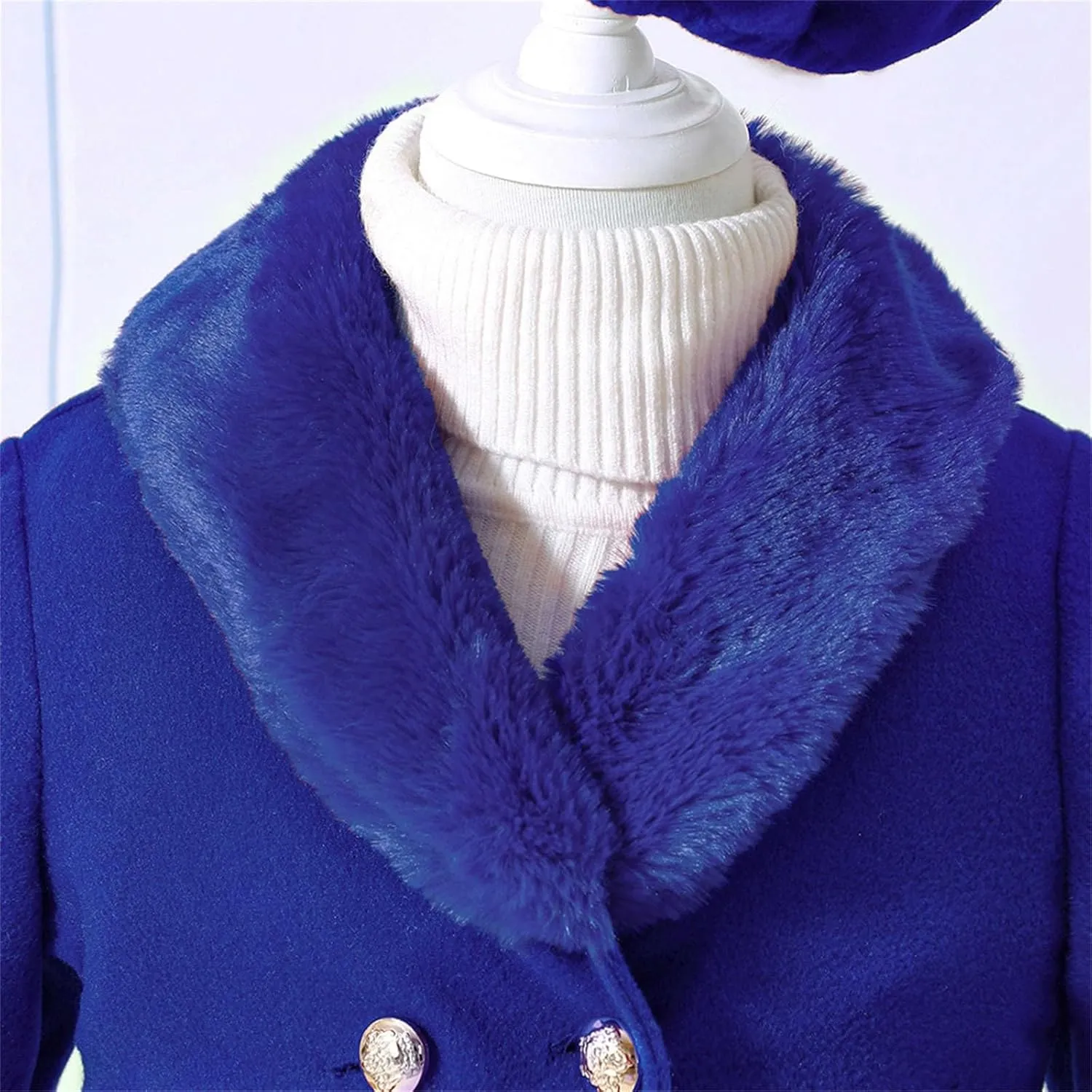 Baby Kids Boys Girls Classic Wool Blend Coat Winter Double Breasted Trench Coat Outwear Pe Coat Jacket
