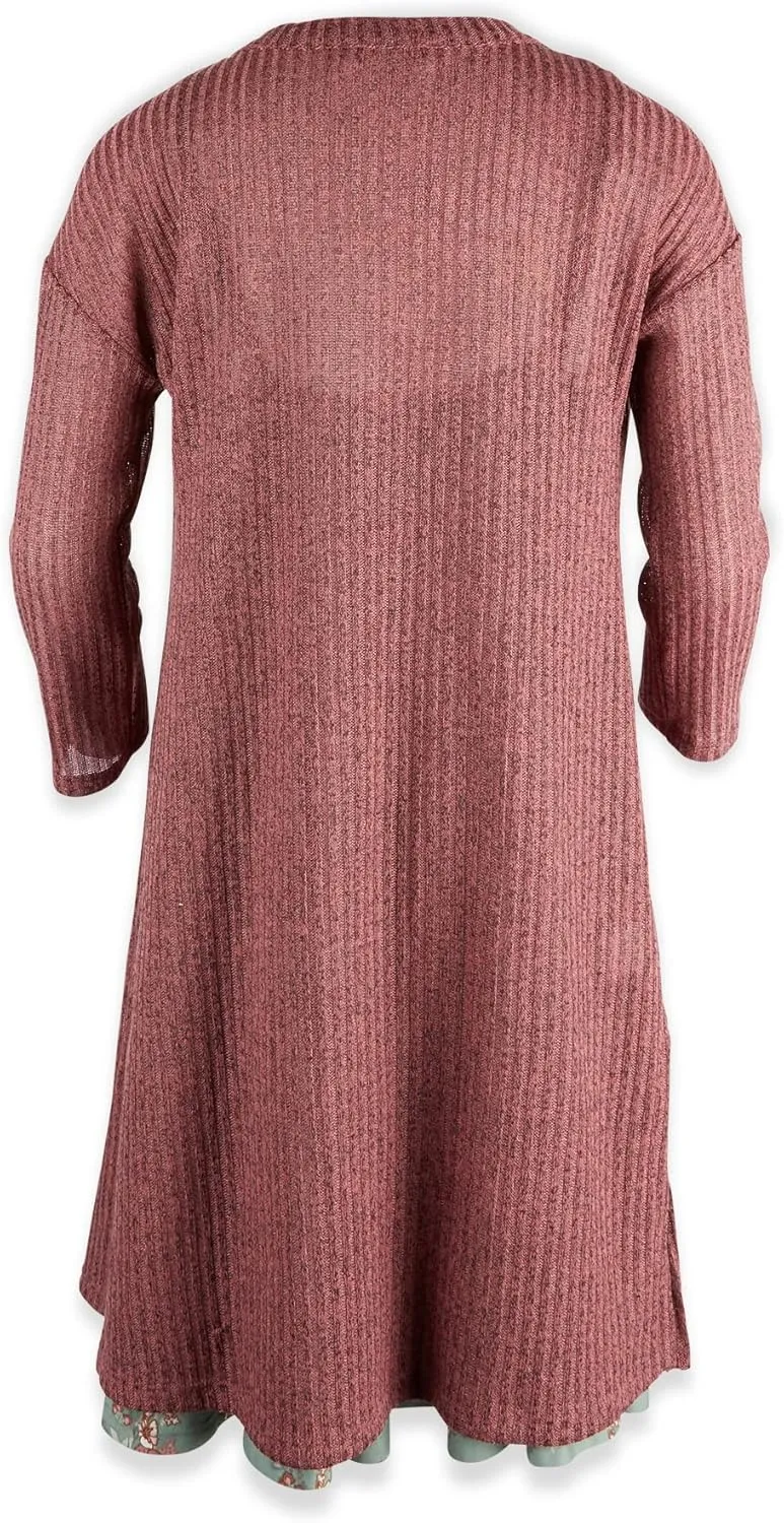 Beautees Girls' Sleeveless Tiered Dress and Duster Cardigan Set