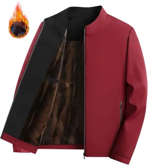 Bidobibo Quilted Jacket Men Lightweight Sherpa Lined Coat Quilted Jackets Men's Winter Jackets Outerwear Warm Puffer Coats