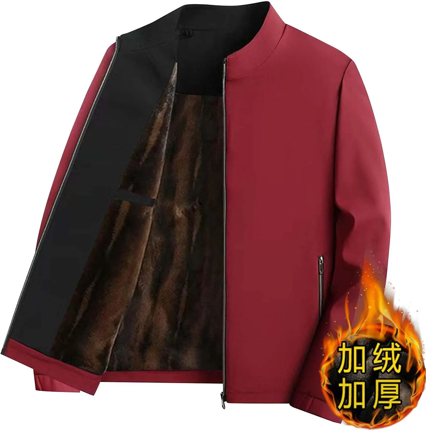Bidobibo Quilted Jacket Men Lightweight Sherpa Lined Coat Quilted Jackets Men's Winter Jackets Outerwear Warm Puffer Coats