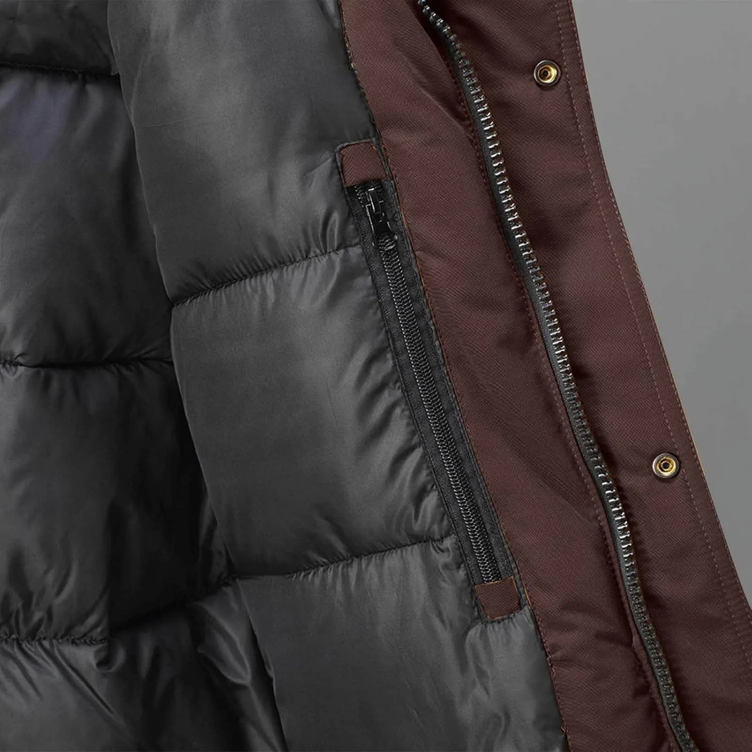Bidobibo Quilted Jacket Men with Big Hood Patchwork Puffer Coat Mens Parka Winter Coats Long 2024 Padded Jacket Plus Size