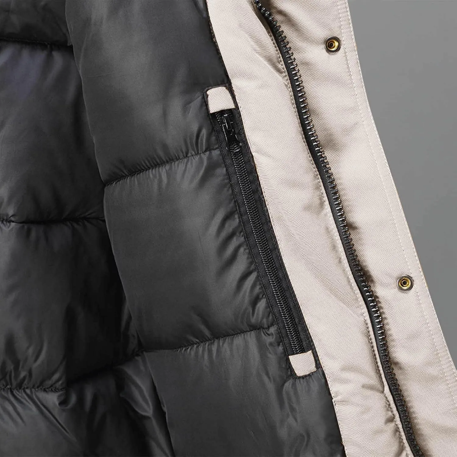Bidobibo Quilted Jacket Men with Big Hood Patchwork Puffer Coat Mens Parka Winter Coats Long 2024 Padded Jacket Plus Size