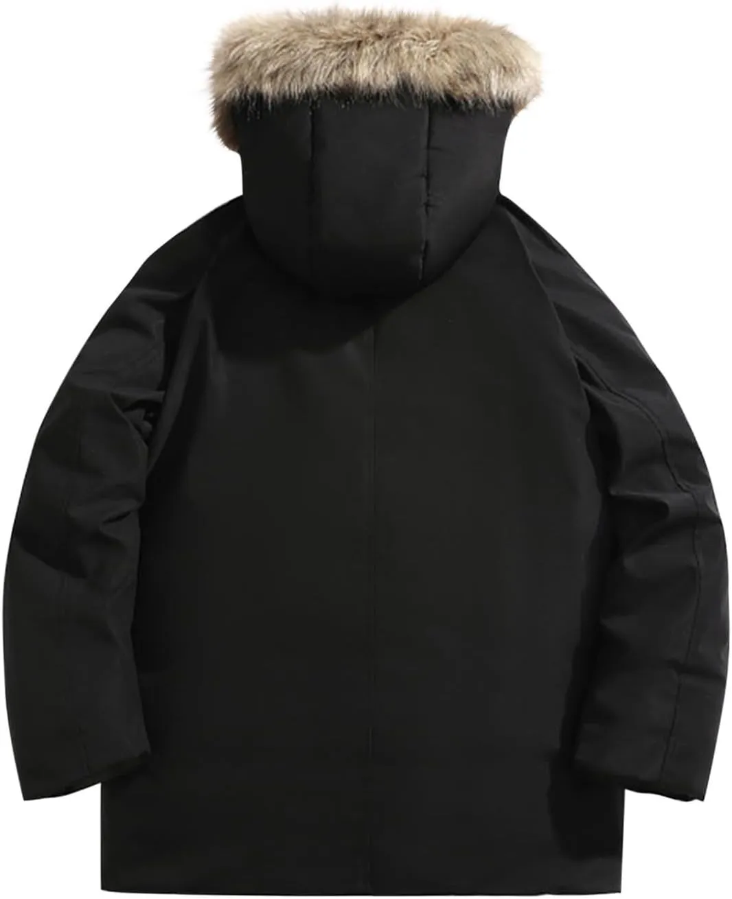 Bidobibo Reversible Quilted Jacket Men Winter Jacket with Fur Hood Winter Coats for Men Warm Parka Long Sleeve Puffer Coat
