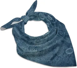 Blue Floral Lace 18" Square Head Scarf Lightweight Silk Scarf for Women Soft Satin Head Scarves Large Neckerchief Fashion Bandanas Silk Headband Neck Satin Scarfs for Bag Hair Scarves Gift