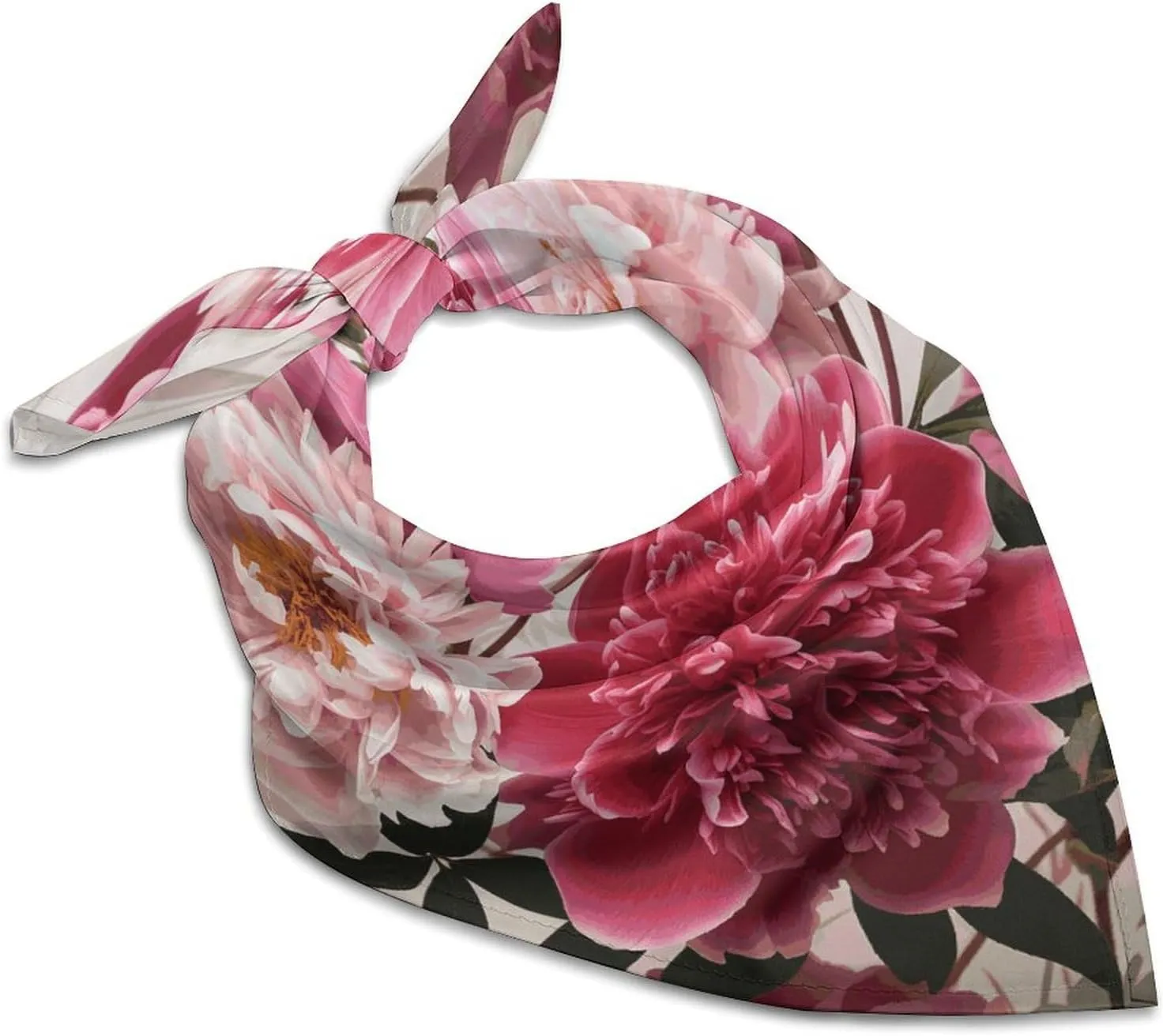 Botanical Floral 18" Square Head Scarf Lightweight Silk Scarf for Women Soft Satin Head Scarves Large Neckerchief Fashion Bandanas Silk Headband Neck Satin Scarfs for Bag Hair Scarves Gift