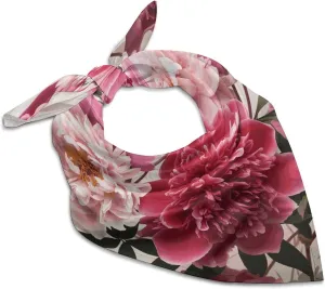 Botanical Floral 18" Square Head Scarf Lightweight Silk Scarf for Women Soft Satin Head Scarves Large Neckerchief Fashion Bandanas Silk Headband Neck Satin Scarfs for Bag Hair Scarves Gift