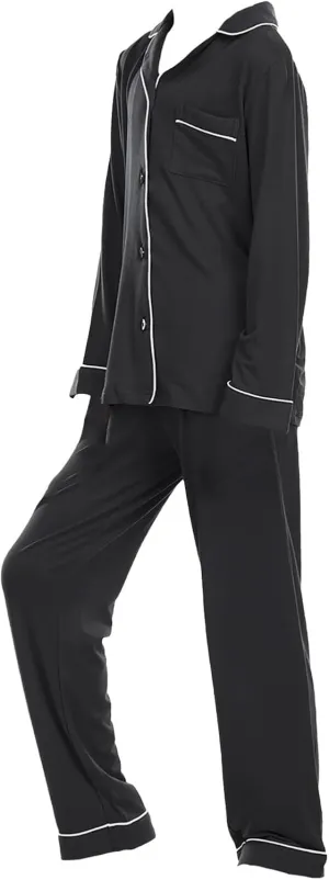 Boys Girls 𝐏a𝐣ama Set Solid Button Down Long Sleeve Sl𝐞epwear Cotton 𝐏ajamas for Kids 𝐏js Loung𝐞wear Tops Pants
