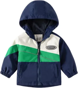 Boys' Hooded Dinosaur Jacket Windbreaker Outerwear