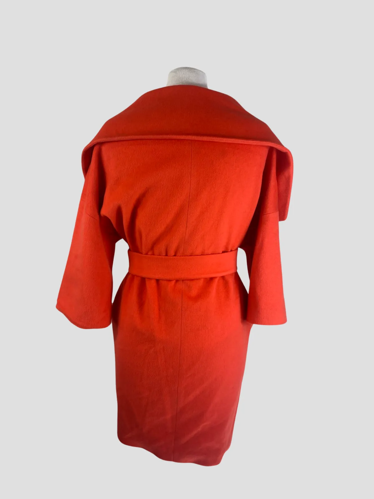 BSBY orange 100% wool belted coat size UK12/US8