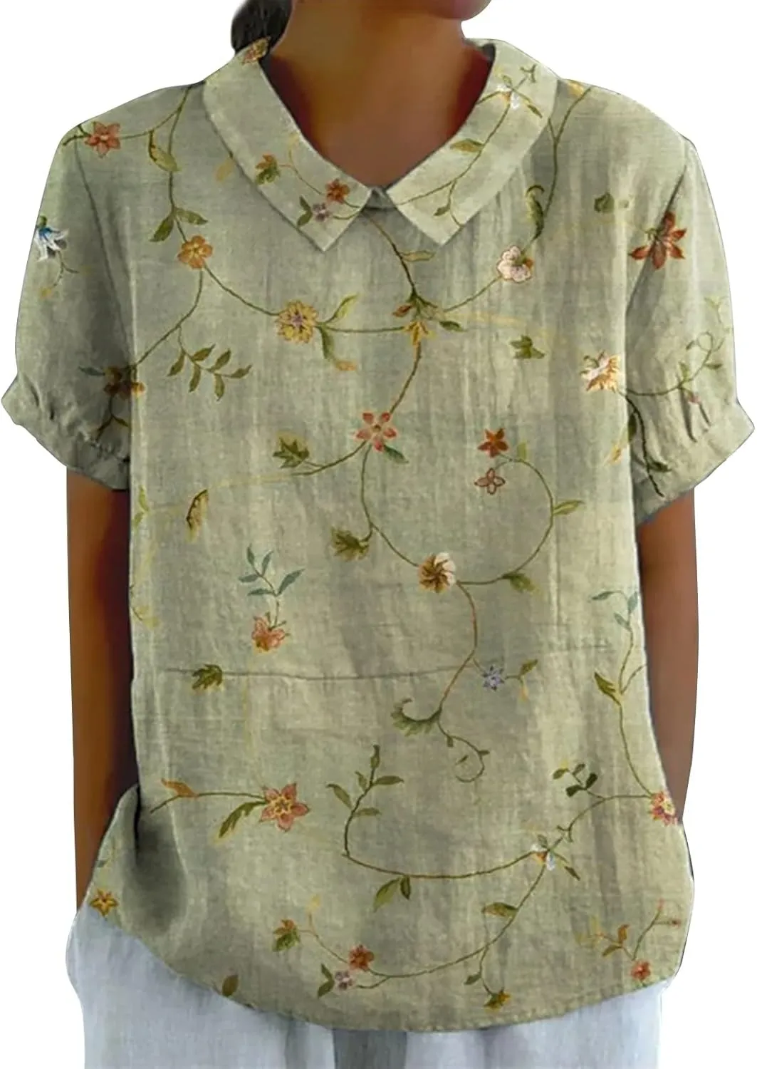 Button Down Shirts for Women Sleeve Button Down Up Shirt Casual Collared V Neck Tops Shirts Cotton Shirts for Women