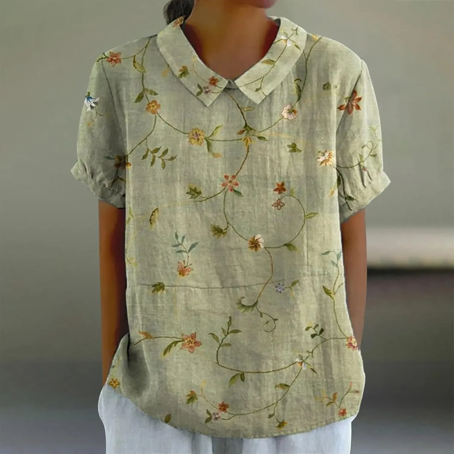 Button Down Shirts for Women Sleeve Button Down Up Shirt Casual Collared V Neck Tops Shirts Cotton Shirts for Women