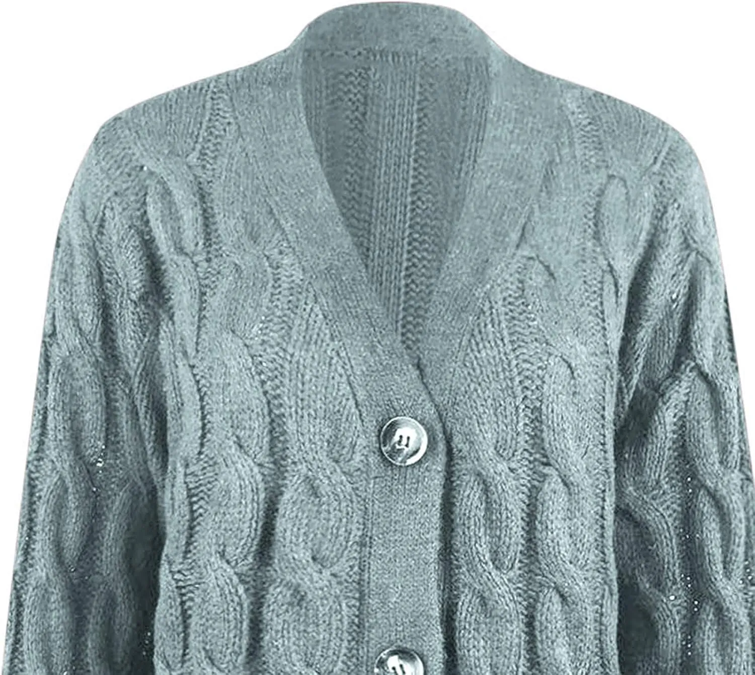 Cable Knitted Cardigan for Women, 2023 Fall Winter Open Front Duster Button Down Chunky Sweaters Pullover