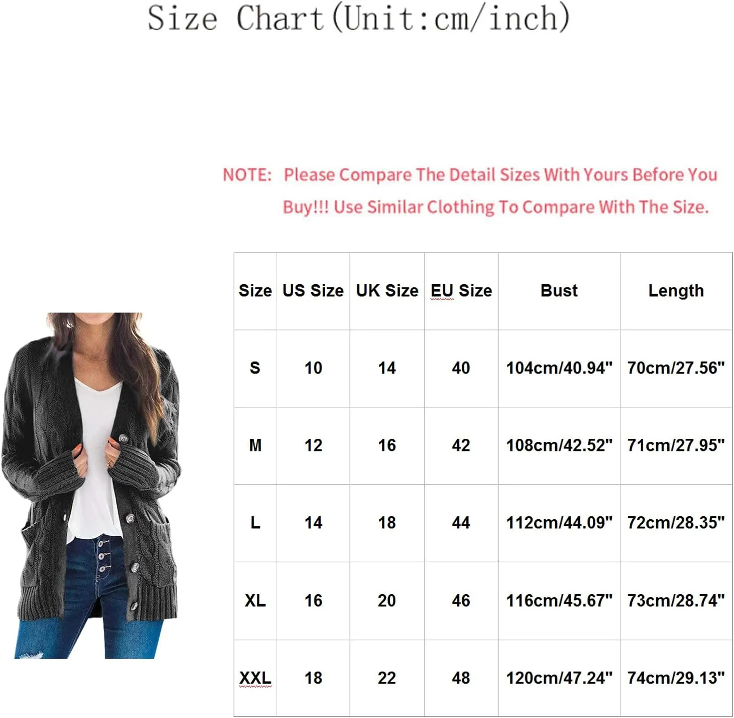 Cable Knitted Cardigan for Women, 2023 Fall Winter Open Front Duster Button Down Chunky Sweaters Pullover