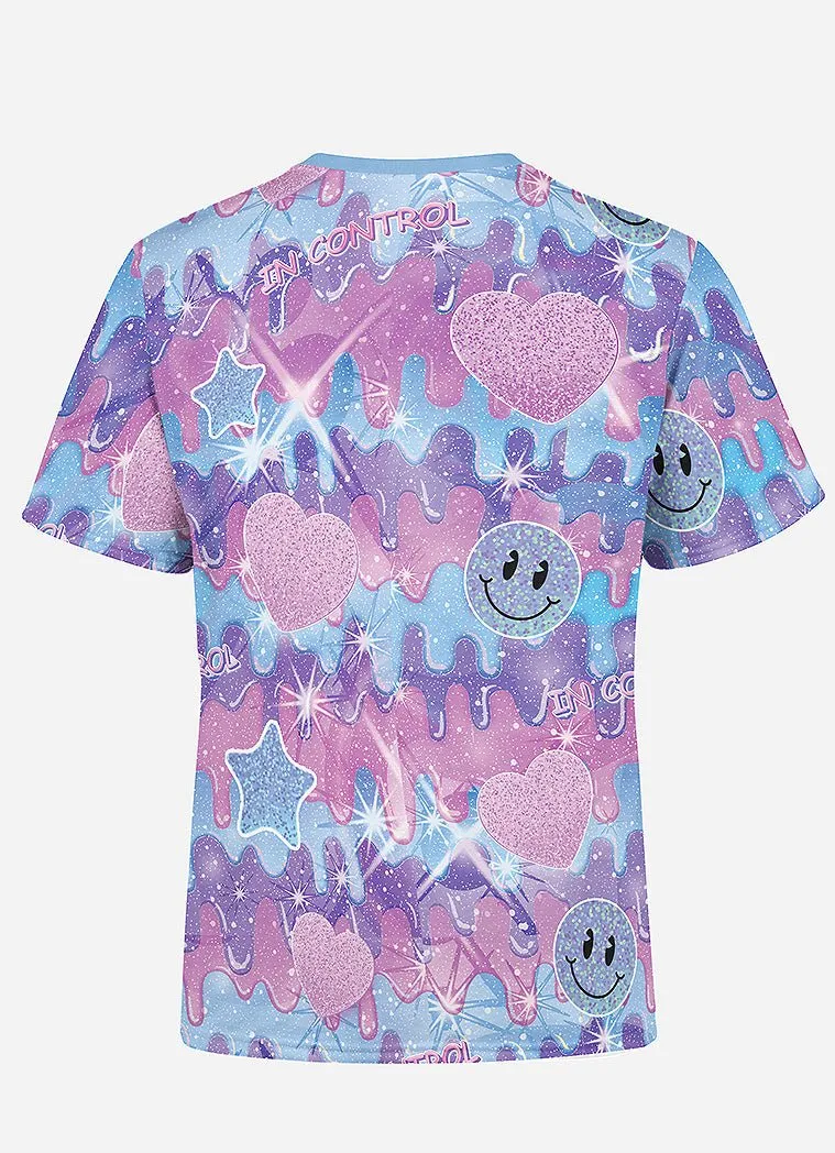 Cartoon Melting Graphic Print T-Shirt