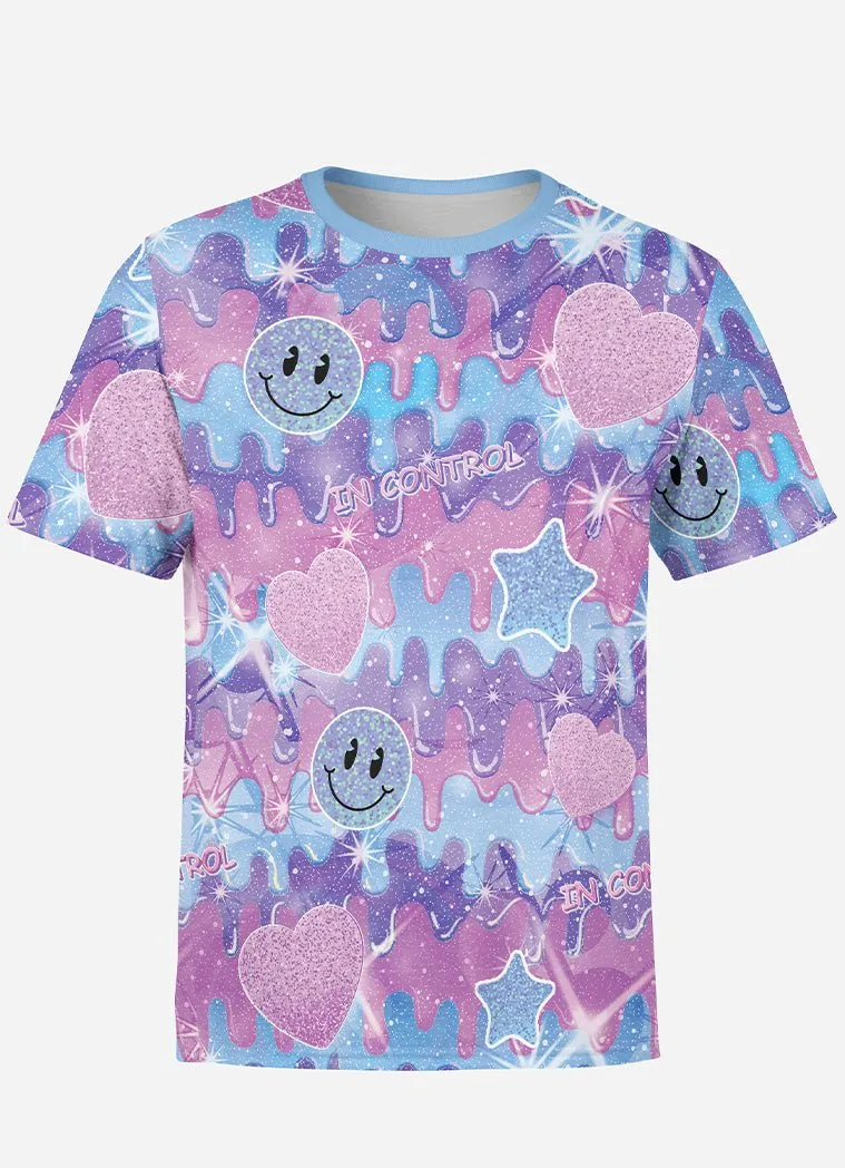 Cartoon Melting Graphic Print T-Shirt
