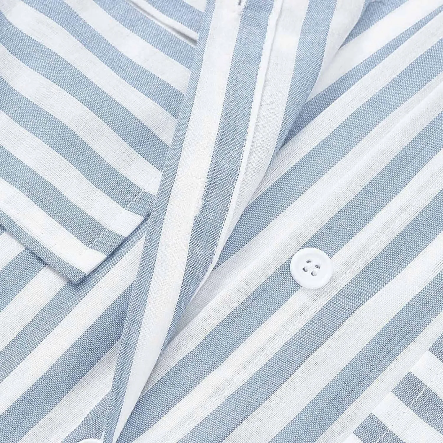 Casual Striped Button Down Shirts for Women Lapel Collar Long Sleeve Linen Blouse Tops Tee Loose Fit Ladies Shirts