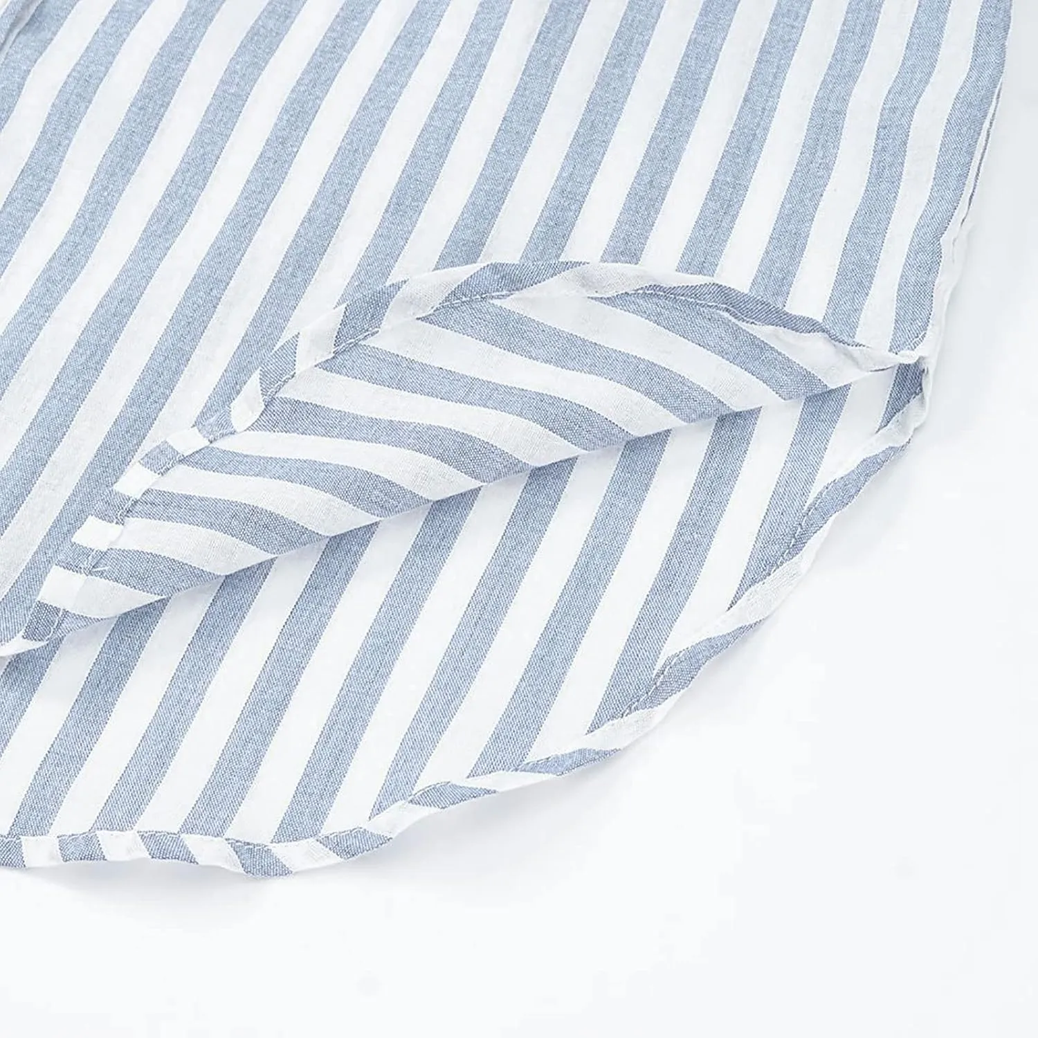 Casual Striped Button Down Shirts for Women Lapel Collar Long Sleeve Linen Blouse Tops Tee Loose Fit Ladies Shirts
