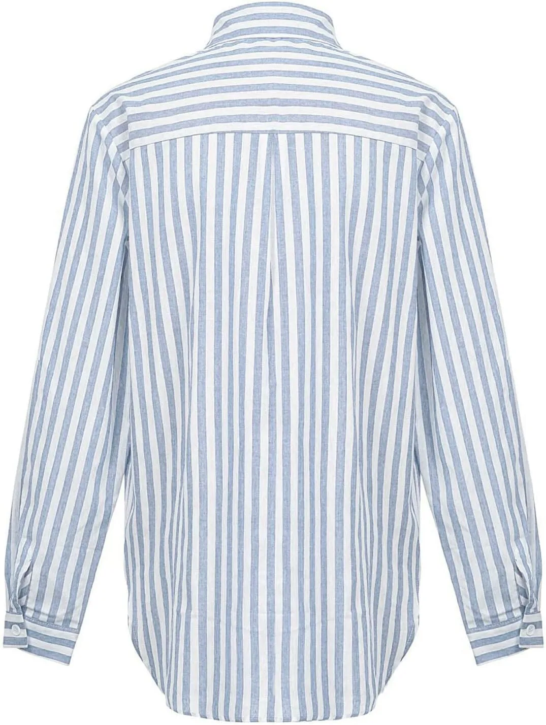 Casual Striped Button Down Shirts for Women Lapel Collar Long Sleeve Linen Blouse Tops Tee Loose Fit Ladies Shirts