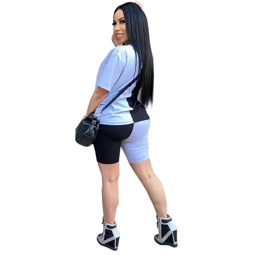 Contrasting Color Casual Sexy Suit Good Quality Wholesale Clothing Wholesale Two Piece Sets
