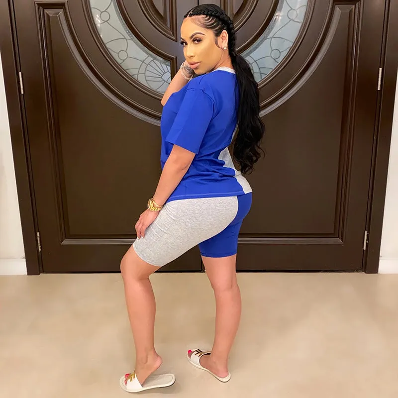 Contrasting Color Casual Sexy Suit Good Quality Wholesale Clothing Wholesale Two Piece Sets
