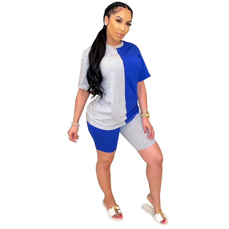 Contrasting Color Casual Sexy Suit Good Quality Wholesale Clothing Wholesale Two Piece Sets