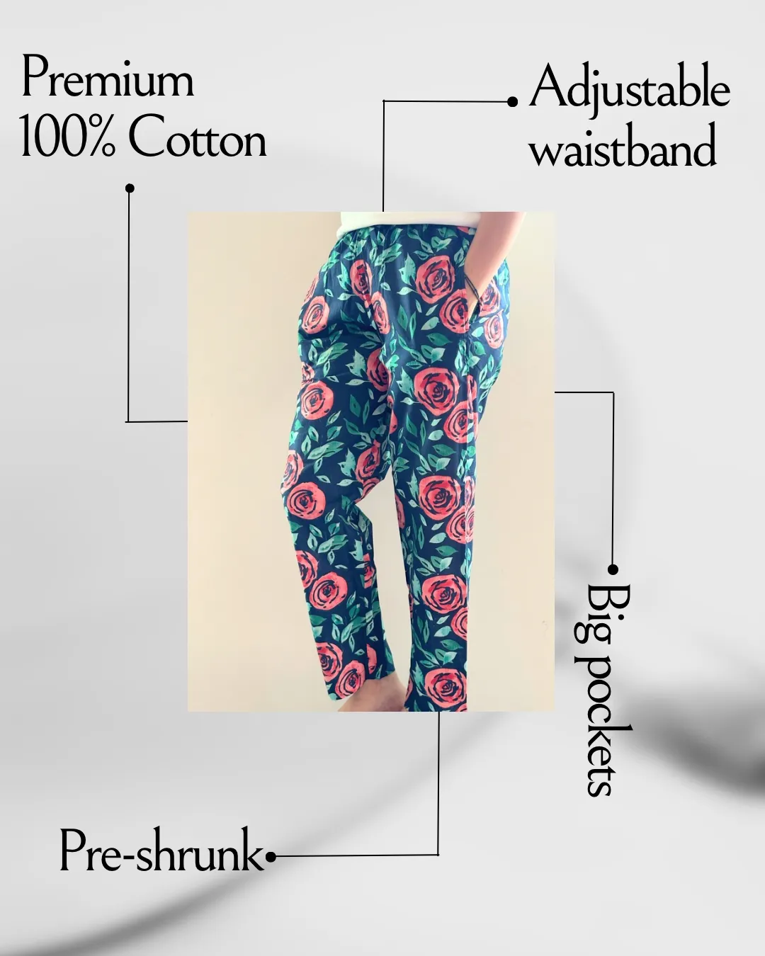 Cotton Pajama Pants Women - Royal Rose