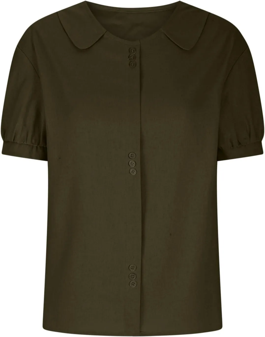 Cotton Tee Shirts for Women 2024 Fashion Short Sleeve V Neck Cotton Linen Top Loose Fit Solid Blouse Ladies Clothes