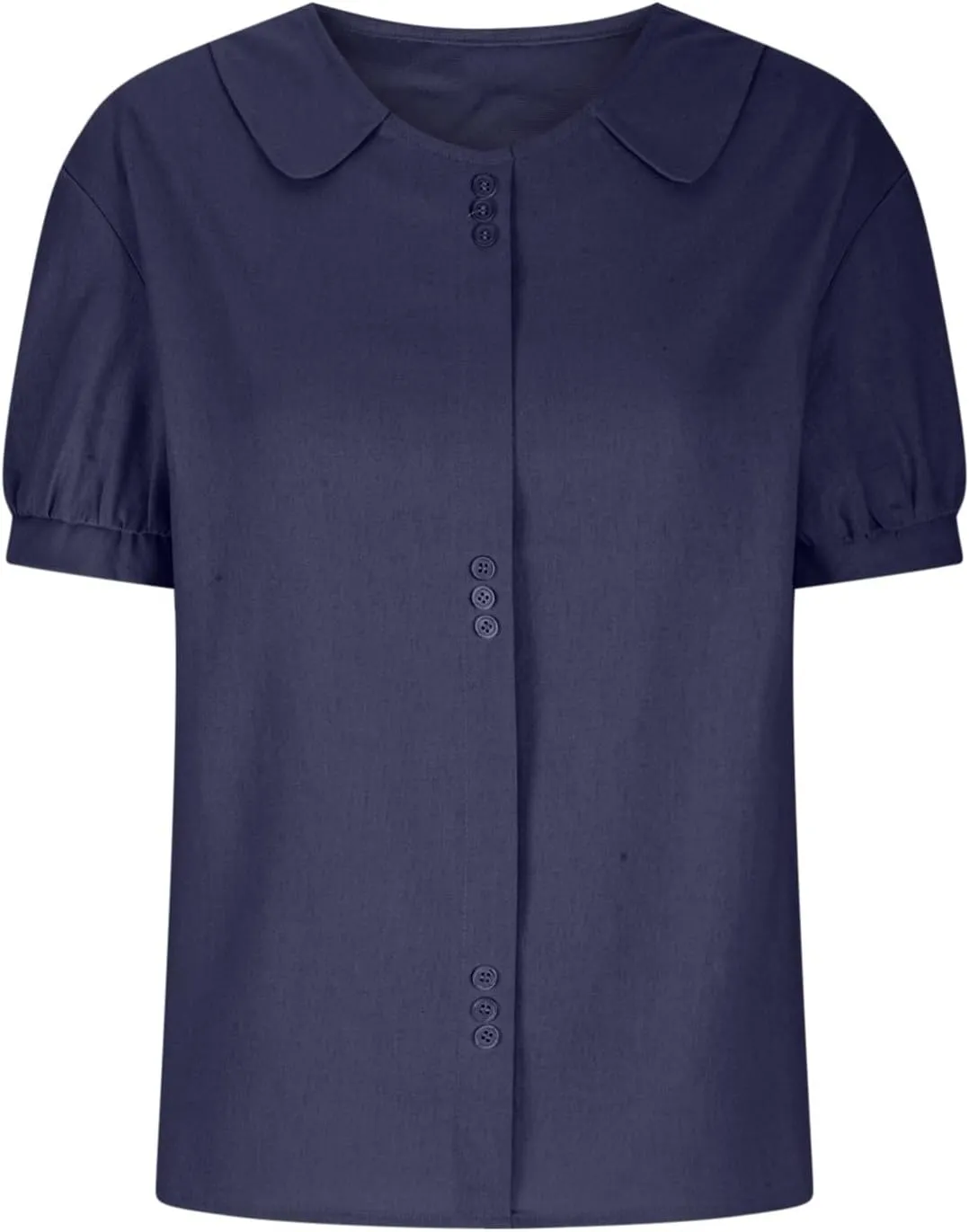Cotton Tee Shirts for Women 2024 Fashion Short Sleeve V Neck Cotton Linen Top Loose Fit Solid Blouse Ladies Clothes