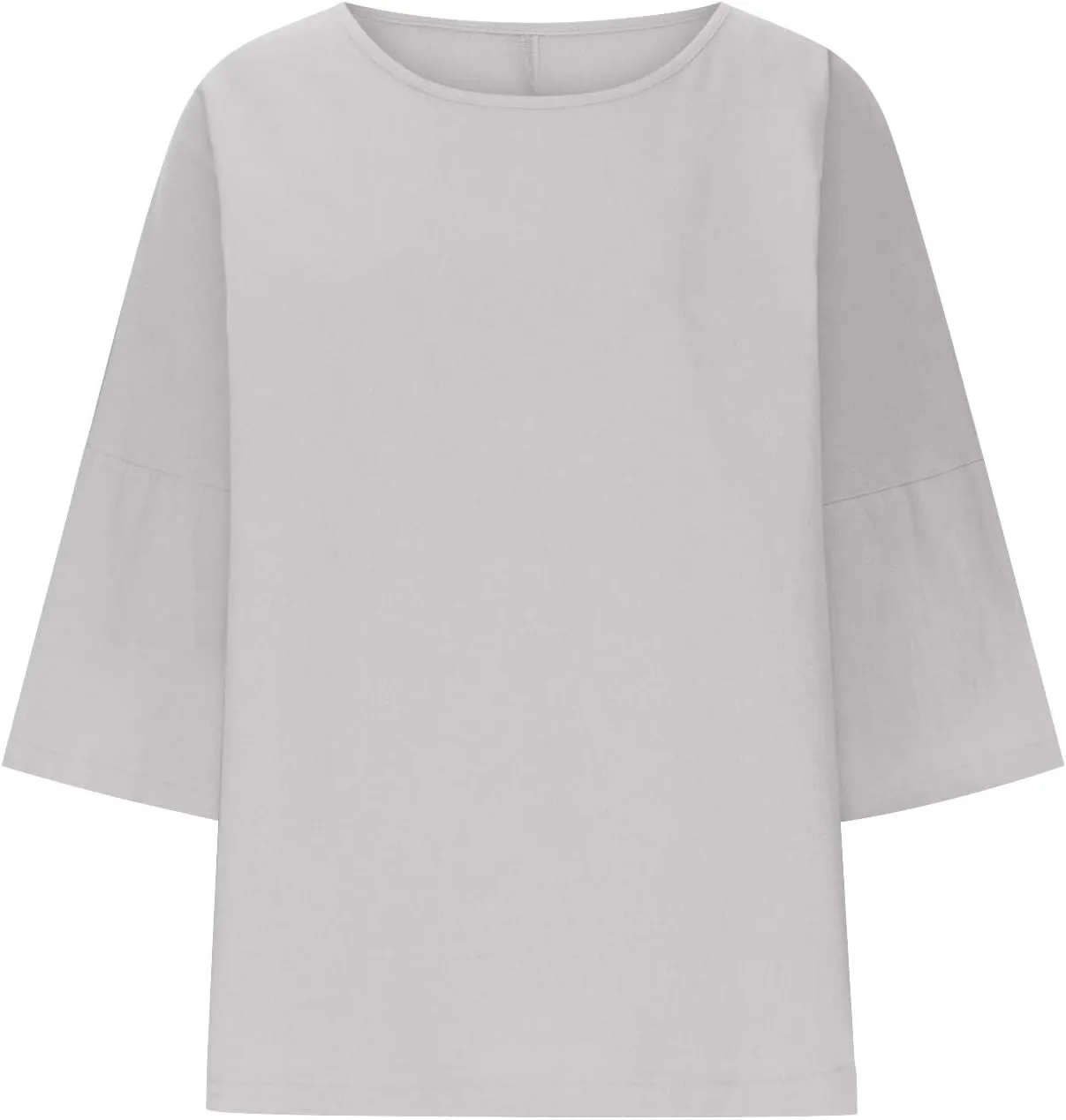 Cotton Tshirts for Women Casual Linen Tops Loose Fit Half Sleeve Plain Shirts Soft Crewneck Summer Cotton Linen Tops