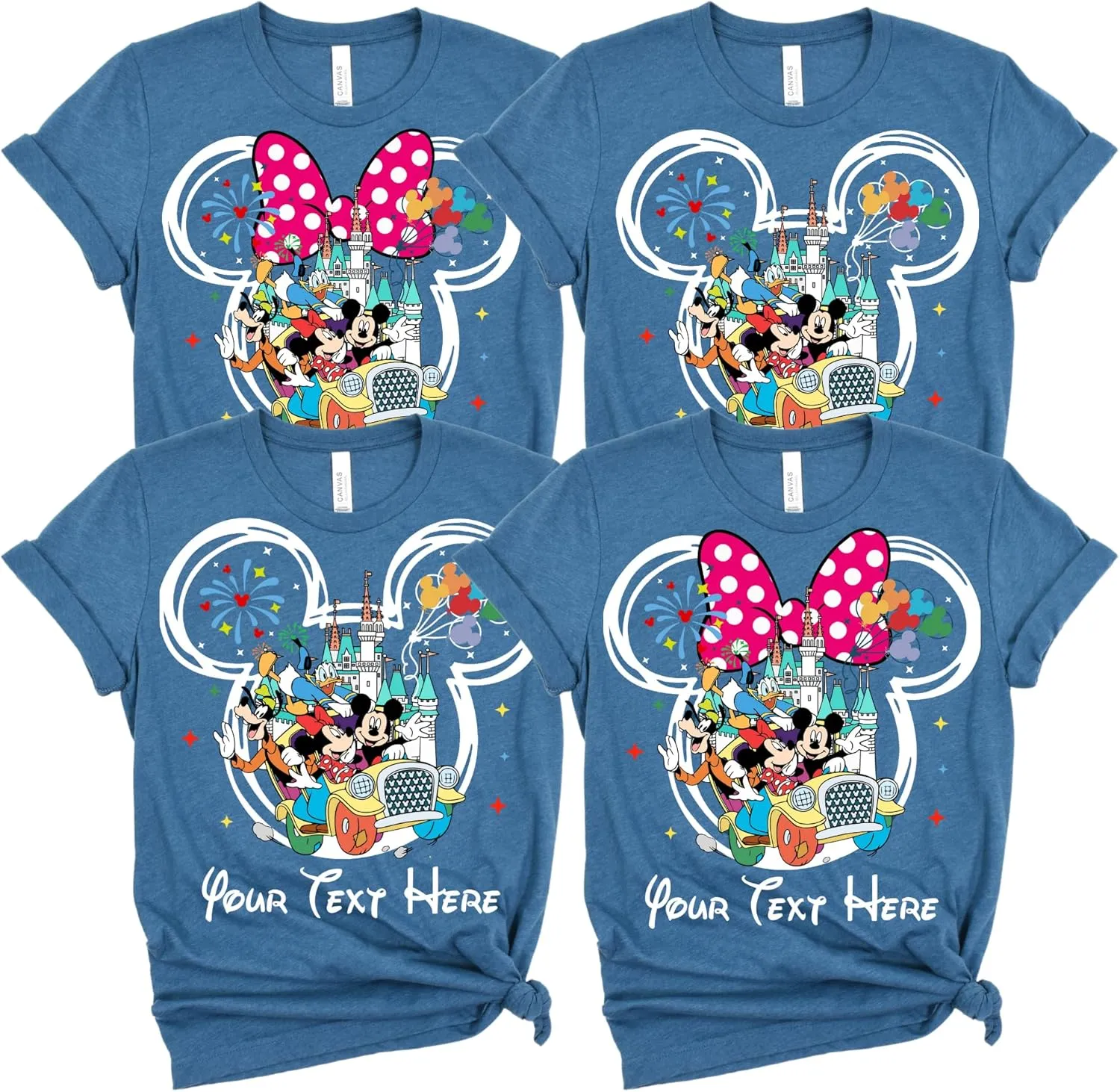 Custom Mickey Minnie T-Shirts Family Matching Mouse Shirts Customizable Vacation Tee Personalized Birthday Squad T Shirts