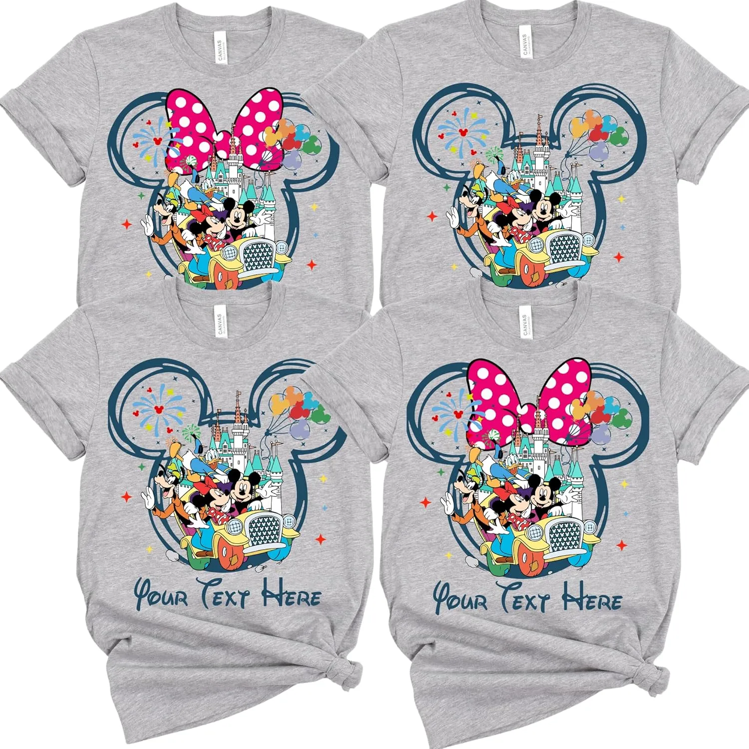 Custom Mickey Minnie T-Shirts Family Matching Mouse Shirts Customizable Vacation Tee Personalized Birthday Squad T Shirts