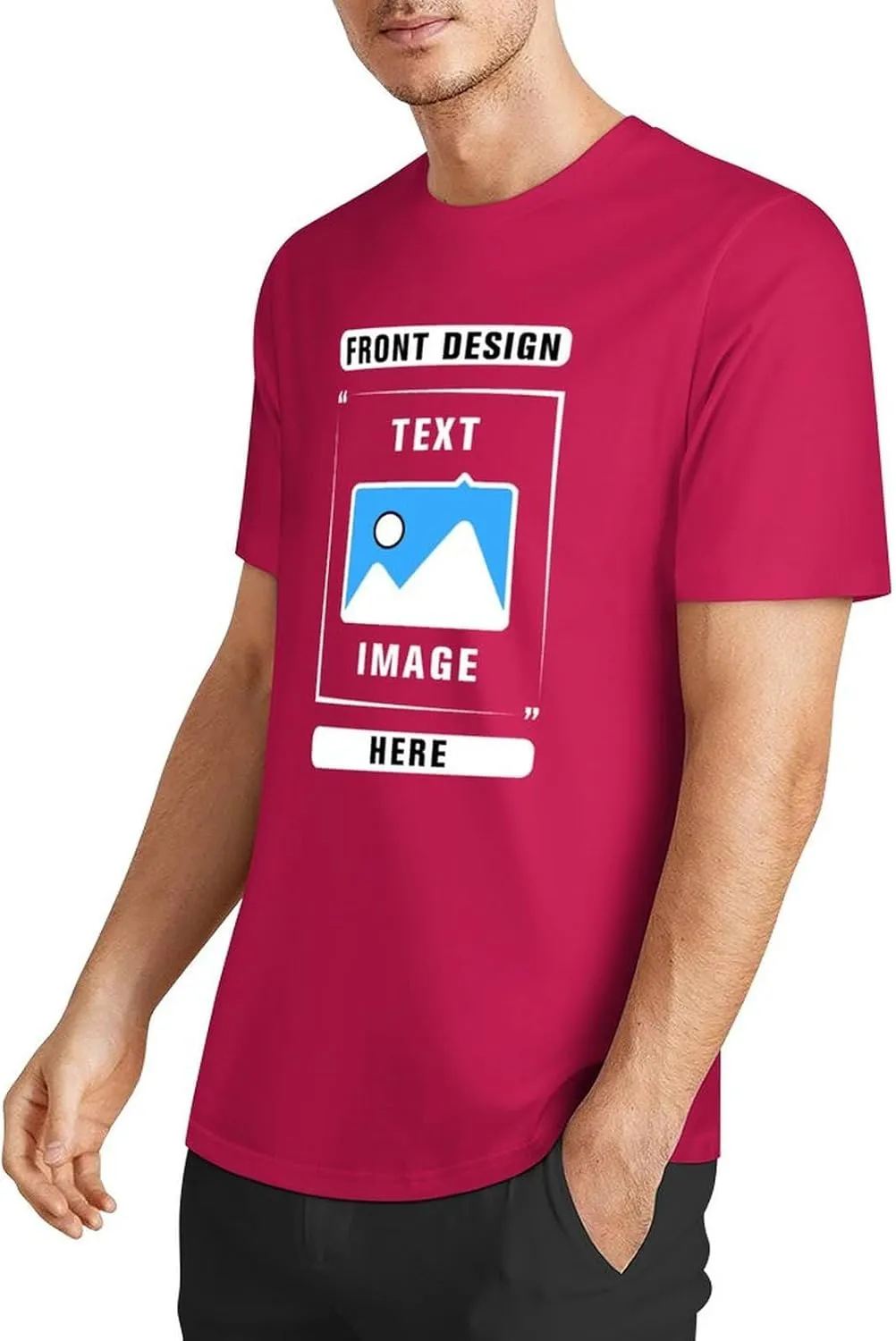 Custom T Shirts, Add Picture/Logo/Text Customized T Shirts for Men/Women Gifts, Personalized Unisex Crewneck Tee Shirt