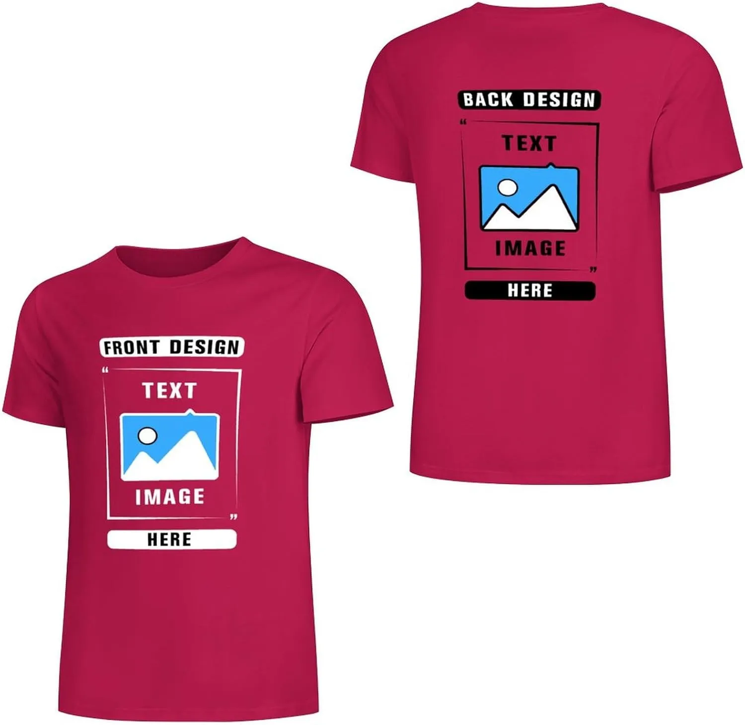 Custom T Shirts, Add Picture/Logo/Text Customized T Shirts for Men/Women Gifts, Personalized Unisex Crewneck Tee Shirt