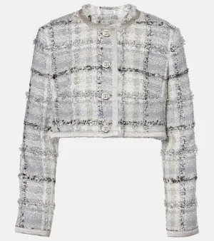 Dolce&Gabbana Checked cropped lam√É¬© tweed jacket