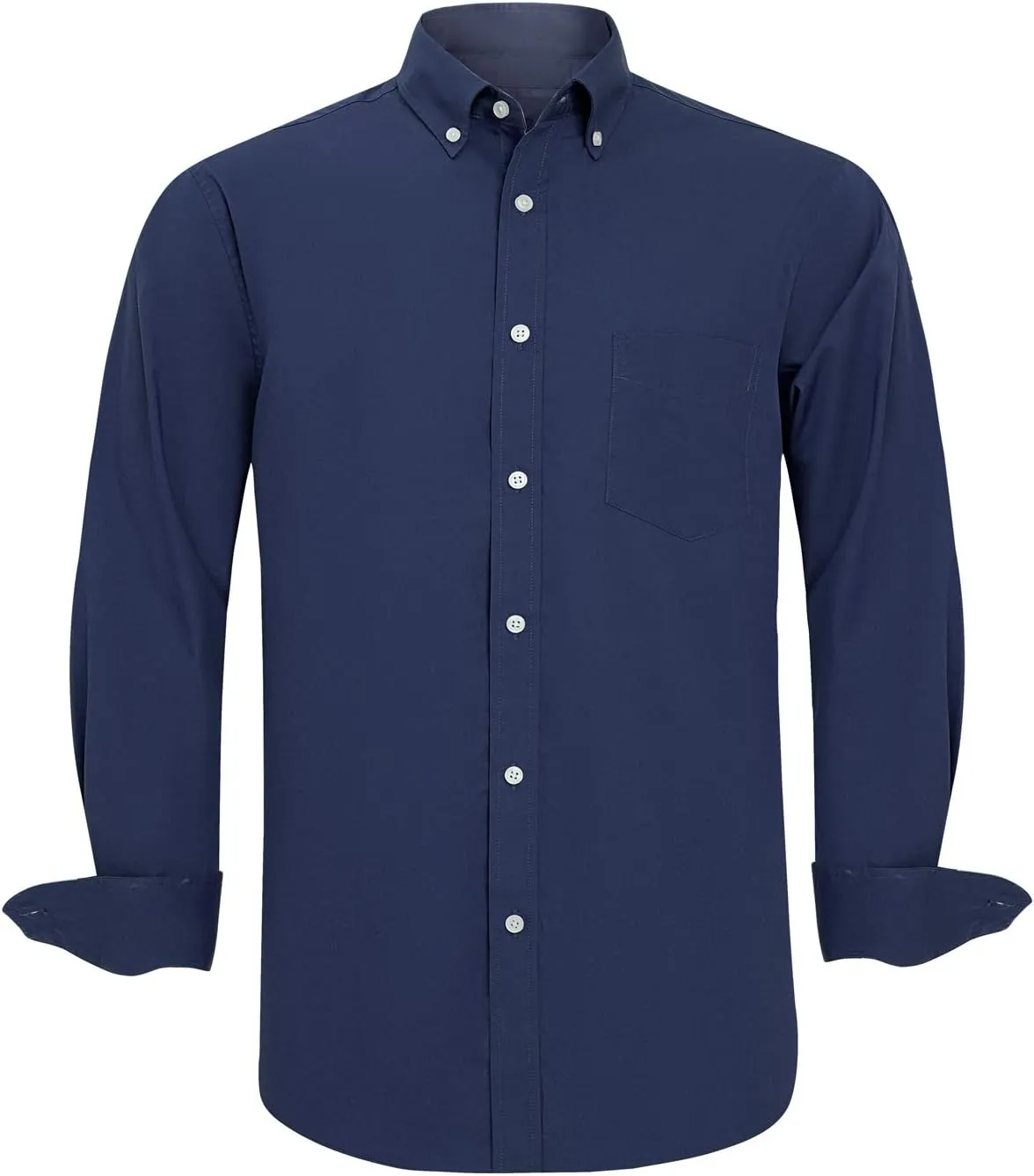 Double Pump Mens Button Down Shirts Cotton Long Sleeve Shirts Regular Fit